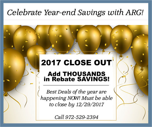 Dallas Fort Worth New Home Close-out SALE! Save Thousands, Plus THOUSANDS More with an ARG Cash Rebate!